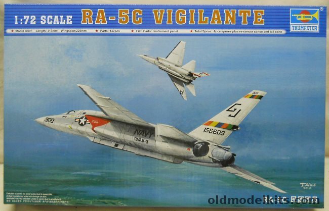 Trumpeter 1/72 North American RA-5C Vigilante, 01616 plastic model kit